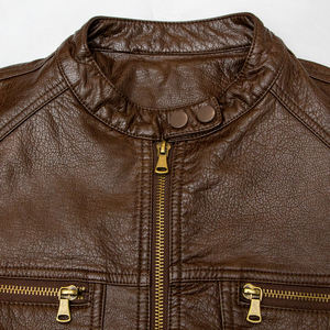 Fabricants de vestes en cuir Vêtements personnalisés Blouson motard à col montant et fermeture éclair Faux cuir pour femmes - Product Image 3