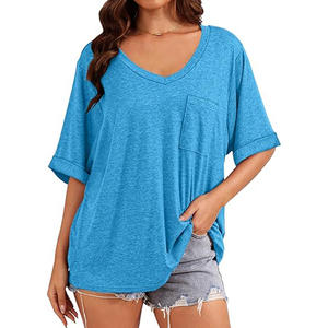 T-shirt surdimensionné décontracté Baggy Streetwear Boyfriend Tee Workout manches courtes couverture en coton - Product Image 1