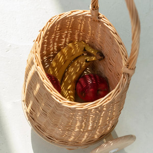 Handmade Wooden Kids Furniture Wicker Doll <b>Trolley</b> & Stroller Willow <b>Toy</b> Cart Rattan Basket Fruit Cart Pram Gift for Children - Product Image 2