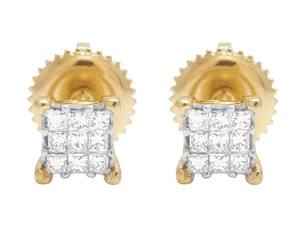 Nuevo diseño de joyería en Plata de Ley 925 Iced Out Moissanite Princess Diamond Stud VVS Moissanite pendientes para mujer - Product Image 1