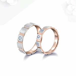 Anillos de Pareja de Platino con Engaste de Racimo de Corte Marquesa, Chapados en Rodio, Oro Amarillo, Certificados IGI, Anillos de Promesa - Product Image 1