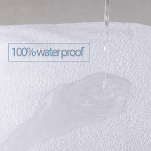 Protège-matelas imperméable en coton/polyester, taille 200x200 cm, entièrement ajusté, bords en caoutchouc, anti-bactérien, anti-acariens, toutes saisons - Product Image 5