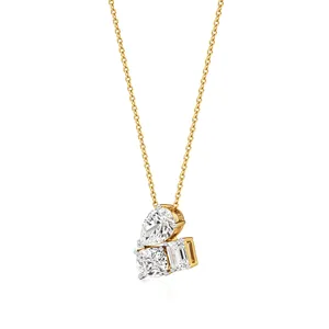 Collar con Colgante de Tres Diamantes, Joyería Fina y Elegante - Product Image 2