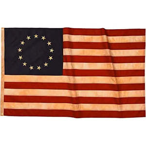 ธงวินเทจเบ็ตซีรอสส์ - ธงปักลายดาวสีชาแบบอเมริกัน ขนาด 3x5 ฟุต สำหรับภายนอกอาคาร - ธง 13 ดาว ทนทาน สำหรับ 13 รัฐ แบบดั้งเดิม - Product Image 6