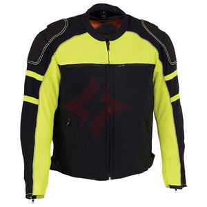 Veste de moto respirante et ventilée, unisexe, avec armure, en maille, couleur personnalisée, polyester/cuir, manches longues, coupe-vent, tout - Product Image 1