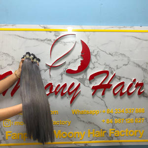 Extensiones de cabello humano 100% sedoso, pelo liso con cutícula, color marrón y Rubio, hecho en Vietnam, precio al por mayor - Product Image 3