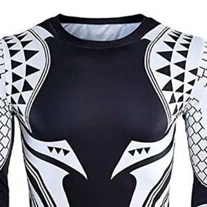 Rashguard MMA à manches longues de qualité supérieure pour hommes, respirant, en spandex/nylon, imprimé par transfert thermique, deux tons, vêtements de sport pour la remise en forme - Product Image 4