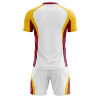 Uniforme de Voleibol Personalizado Más Vendido en Amarillo, Marrón y Blanco con Mangas Raglán, Impreso, Transpirable, de Secado Rápido y Alta Calidad