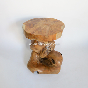 Tabouret empilable moderne en racine de teck naturel, écologique, en bois massif, décoratif, pour appartement, salon, mobilier de maison - Product Image 4