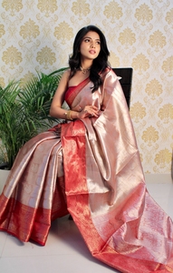 ผ้าไหมบาณาราสี พร้อมงานปักดิ้นทอง ผ้าไหมทอเนื้อนุ่ม ผ้าไหมเนื้อนุ่ม - Product Image 2