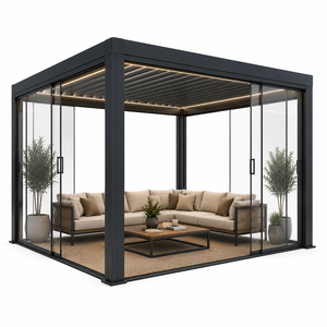 Pergola bioclimatique personnalisable, design moderne, rétractable, imperméable, résistante à la décomposition, anti-rongeurs, facile à assembler, revêtement poudré - Product Image 4