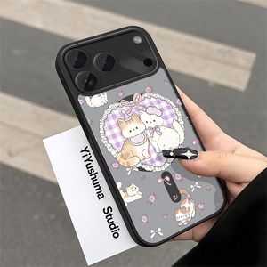 Custodia per iPhone 17 Pro / Pro Max in TPU morbido con design a cuore e fiori bianchi, unisex - Product Image 4