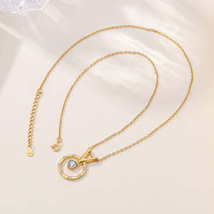 Nouveau Collier Pendentif Rond de Luxe pour Homme en Argent Sterling 925 Plaqué Or 18K avec Diamants – Vente en Gros 2025 - Product Image 3