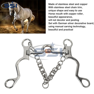 Carved Stainless Steel Pelham Bit with Copper Inlay Customizable Color Design & Logo Exquisite Equestrian Performance Bit - Product Image 5