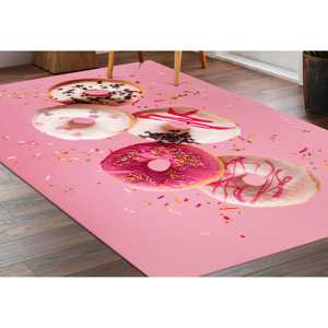 Tapis en forme de beignets, Tapis doux et délicieux, Tapis roses, Tapis modernes, Tapis en chenille - Product Image 2