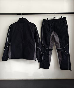 Conjunto de ropa deportiva para hombre, Sudadera con capucha y cremallera de nailon, cortavientos con logotipo bordado, pantalones acampanados Retro, conjunto de ropa deportiva informal a la moda - Product Image 3