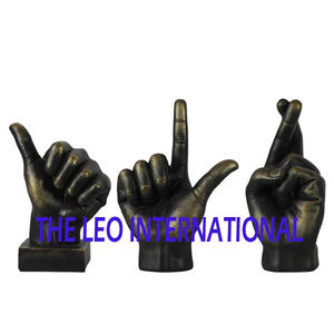 Juego de 2 esculturas de figuras abstractas modernas con forma de pez gelatina con chapado en oro para esculturas modernas de Hotel en casa de la India - Product Image 6