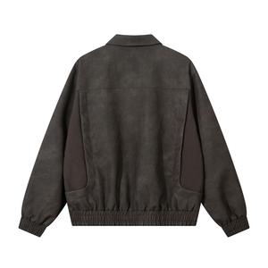 Chaqueta Vintage Americana de Piel Sintética para Hombre, Prenda de Vestir de Estilo Urbano, Holgada e Informal, con Cremallera - Product Image 2