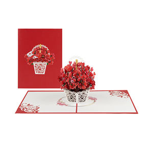 Tarjeta de felicitación emergente 3D Regalo de San Valentín hecho a mano para celebración romántica - Product Image 1