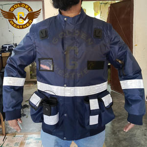 Veste parka uniforme personnalisée, vêtements de sécurité réfléchissants, vêtements de travail, uniforme de garde de sécurité, manches amovibles, veste de sécurité d'hiver - Product Image 2