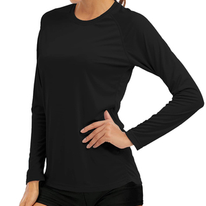 Haute qualité coupe ajustée col rond Rash Guard T-shirts Protection de la peau pour les vêtements de plein air manches longues Rash Guard pour les femmes OEM - Product Image 1