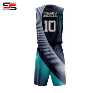 Uniforme de basket-ball en jersey sans manches de haute qualité uniforme de basket-ball de couleurs noires sur mesure - Product Image 2