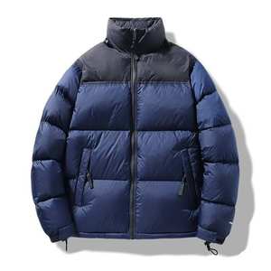 Manteau d'hiver en duvet matelassé pour hommes personnalisé OEM Veste 2 tons à col montant avec fonction imperméable Style décontracté Fermeture à glissière - Product Image 5