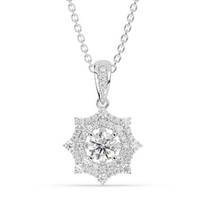 Collar con colgante en forma de Sol de Plata de Ley 925 de estilo Vintage de alta calidad al por mayor, joyería fina nueva para mujer, Diamante CZ Zircon - Product Image 1