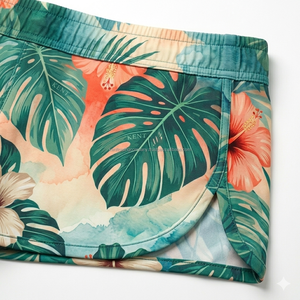 กางเกงว่ายน้ำชายหญิงแบบสวมใส่ได้ทั้งชายและหญิง  ผ้าพิมพ์ลายทั้งตัว ยืดได้สี่ทิศทาง  รูดเชือกผูกเอว แห้งเร็ว สำหรับฤดูร้อน รับผลิตแบรนด์ส่วนตัว - Product Image 4