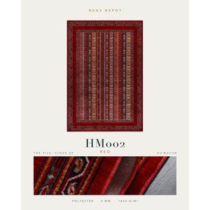 พรมโพลีเอสเตอร์ขายส่ง HUMAYUN HM002 สีแดง ผลิตด้วยเครื่องจักร พรมตุรกี สำหรับห้องนั่งเล่น โครงการโรงแรม - Product Image 2