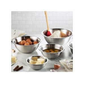 Juego de tazones apilables de acero inoxidable, versátiles, profundos, redondos, multiusos, para preparar, servir, mezclar, cocinar y almacenar en la cocina. - Product Image 2