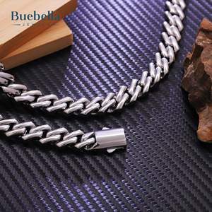 14K oro blanco y plata 925 joyería fina 12mm moissanita cadena de eslabones cubanos collar estilo Hiphop cadena cubana helada - Product Image 2