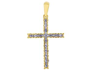 Colgante de Cruz Religiosa Cristiana de Plata de Ley S925 Chapado en Oro Blanco con Diamante Moissanita de Claridad VVS para Hombre - Product Image 4