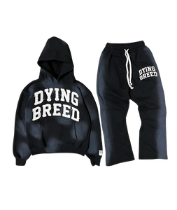 Fabriqué en usine Logo personnalisé 100% coton polaire lavage à l'acide en détresse brodé survêtement survêtement Streetwear pull à capuche ensemble - Product Image 1