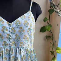 Vestido de algodón indio hecho a mano para mujer, diseño moderno sin mangas, transpirable y personalizado para fiestas de club o regalos de novia