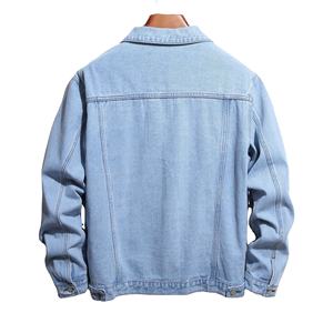 Wholesale <b>Baggy</b> Men <b>Denim</b> <b>Jacket</b> Long Sleeve Single Button <b>Denim</b> Cowboy Simple Jeans <b>Jacket</b> for Men - Product Image 2