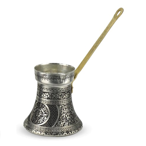 Cafetera Turca de Latón de Alta Calidad con Grabado, Acabado en Níquel para Beber Café, Tetera Turca Vintage, Utensilios de Cocina - Product Image 3