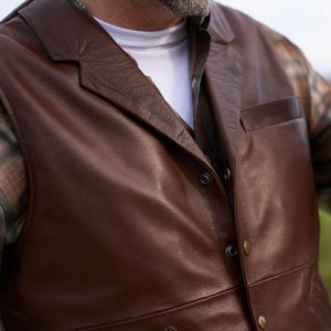 <b>Men</b> Genuine Leather <b>Vest</b> Winter Use Fashion Leather <b>Vest</b> <b>For</b> Sale New Arrival Breathable Leather <b>Vest</b> On Sale - Product Image 5