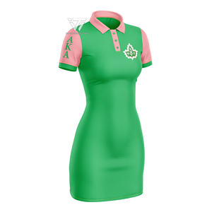 Greek Alpha | Kapa | Alpha AKA Sorority Ready To Ship Organic Cotton Formal Long Polo Dress <b>Top</b> Greek Paraphernalia Sports Dress - Product Image 1