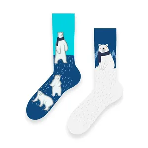 Colorful Polar Bear Pattern <b>Socks</b> Breathable and <b>Soft</b> Custom Logo One Size Fits All for Daily Use in Summer and Winter - Product Image 1