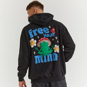 Sudadera con capucha de gran tamaño con estampado de pantalla PUFF 3D personalizada, calidez de invierno con letras de burbujas, 100% algodón, estampado DTG de verano - Product Image 5