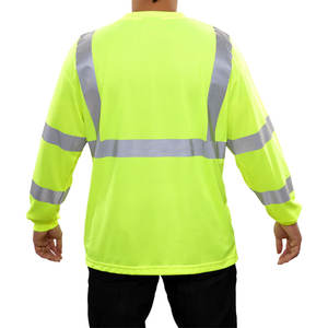 OEM Hi Vis <b>Summer</b> Cotton Long Sleeve Work T-<b>Shirts</b> Knitted Reflective Clothing for Roadway Night Safety <b>Summer</b> Night Roadway - Product Image 6