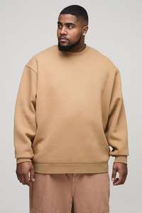 Alta calidad sostenible básico luz caqui más Loopback Regular Fit sudadera básica personalizada algodón mezclado sudadera al por mayor - Product Image 3