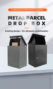 Galvanized Wall Mounted Steel Letterboxes Stainless Steel Metal Outdoor Smart Modern Secure <b>Large</b> Lockable Drop Mailbox OEM ODM - Product Image 6