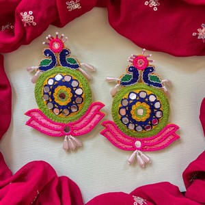Pendientes de cuentas Maa Durga, pendientes personalizados con múltiples cuentas, joyería festiva para mujer al mejor precio, pendientes de cuentas - Product Image 4