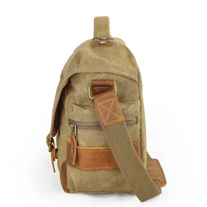Último 2025 modelo Vintage cera engrasada lona mensajero cuero DSLR Cámara Digital bolsas para fotografía impermeable - Product Image 6