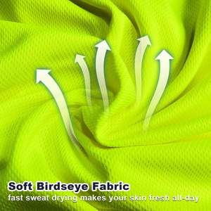 Camisas de secado rápido de alta visibilidad para hombre, manga corta, poliéster reflectante para el trabajo, ropa de trabajo de seguridad de alta visibilidad - Product Image 6