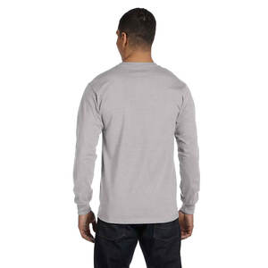 Nueva Camiseta básica lisa de manga larga con cuello redondo para hombre de algodón al por mayor - Product Image 2