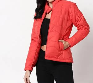 Usine de services matériels Veste à glissière de luxe pour femmes personnalisée grande taille Impression Veste d'hiver rembourrée pour femmes détachable à la mode - Product Image 2
