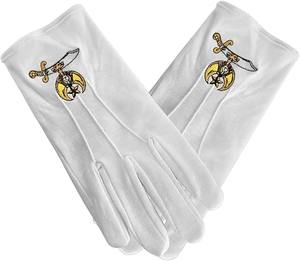 Gants en coton brodés maçonniques Shriner - Product Image 1